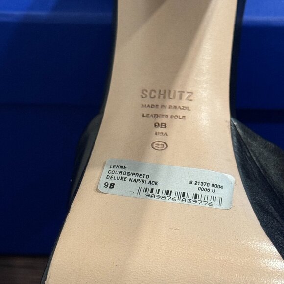 Schutz Black Platform Ankle Strap Heels - Picture 7 of 7